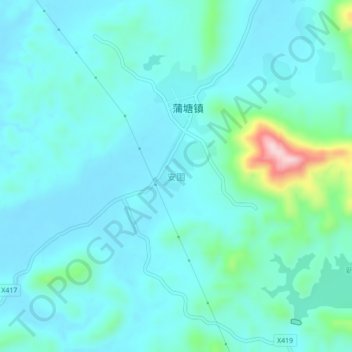 安国 topographic map, elevation, terrain