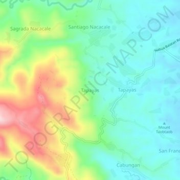 Tapayas topographic map, elevation, terrain