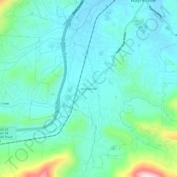 Hazelwood topographic map, elevation, terrain