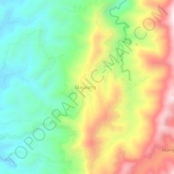 Mapaang topographic map, elevation, terrain