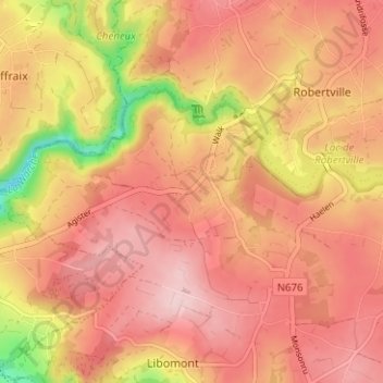 Walk topographic map, elevation, terrain