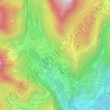 Canale topographic map, elevation, terrain