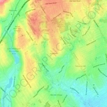 Stratfield topographic map, elevation, terrain