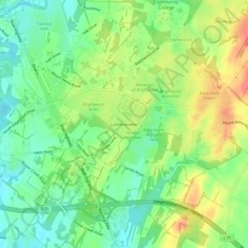 Londontowne topographic map, elevation, terrain