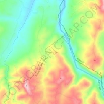 Bugonje topographic map, elevation, terrain