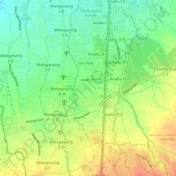 Anabu III-A topographic map, elevation, terrain