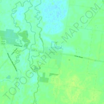 Oxley topographic map, elevation, terrain