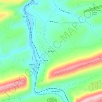 Overlook topographic map, elevation, terrain