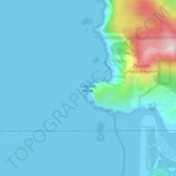 Cascade Head topographic map, elevation, terrain