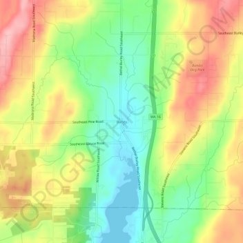 Burley topographic map, elevation, terrain