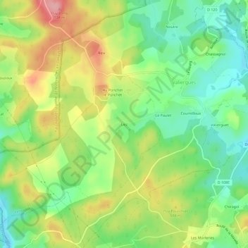 Liez topographic map, elevation, terrain