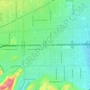 Ramona Park topographic map, elevation, terrain