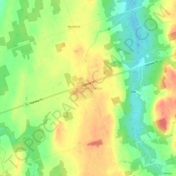 Nestleton Station topographic map, elevation, terrain