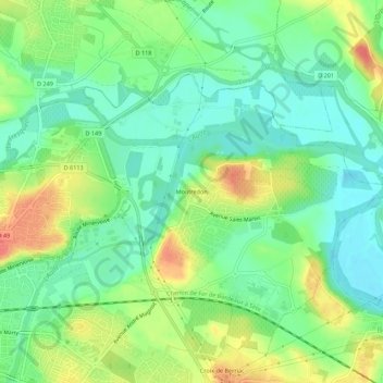 Montredon topographic map, elevation, terrain