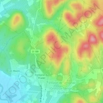 Courmelle topographic map, elevation, terrain