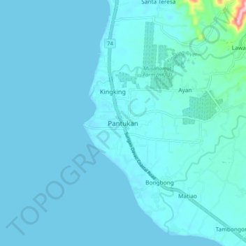 Pantukan topographic map, elevation, terrain