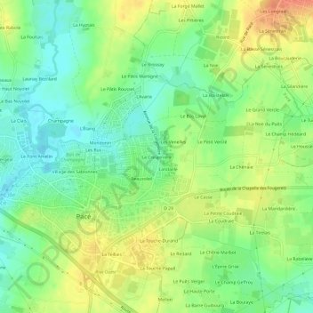 La Crespinière topographic map, elevation, terrain