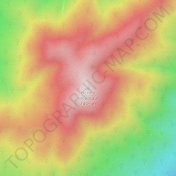 Hermit Mountain topographic map, elevation, terrain
