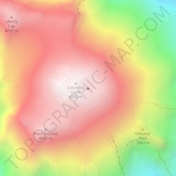 Mount Rainier topographic map, elevation, terrain