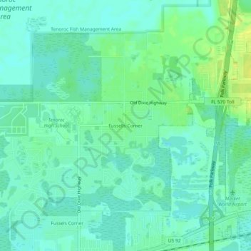 Fussells Corner topographic map, elevation, terrain