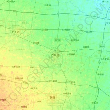 Guangping topographic map, elevation, terrain