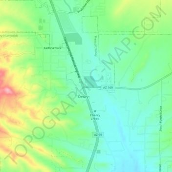Dewey topographic map, elevation, terrain