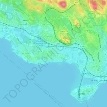 Bad Schachen topographic map, elevation, terrain