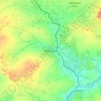 Adré topographic map, elevation, terrain