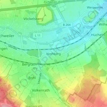 Nothberg topographic map, elevation, terrain