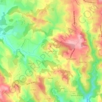 La Gente topographic map, elevation, terrain