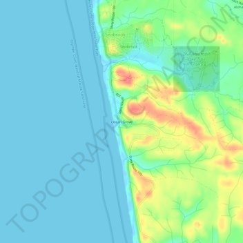 Ocean Grove topographic map, elevation, terrain