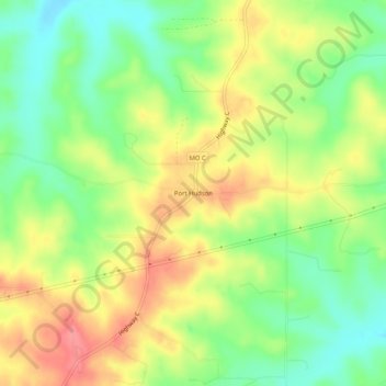 Port Hudson topographic map, elevation, terrain