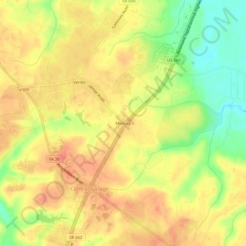 Midway topographic map, elevation, terrain