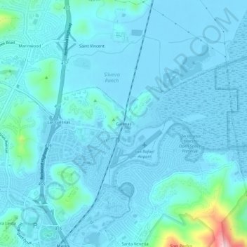 Gallinas topographic map, elevation, terrain