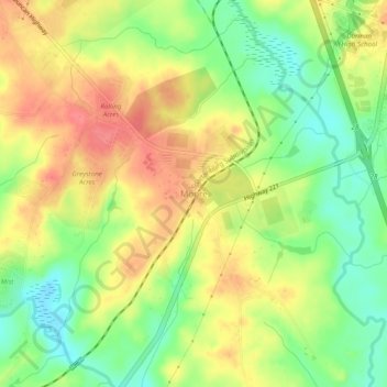 Moore topographic map, elevation, terrain