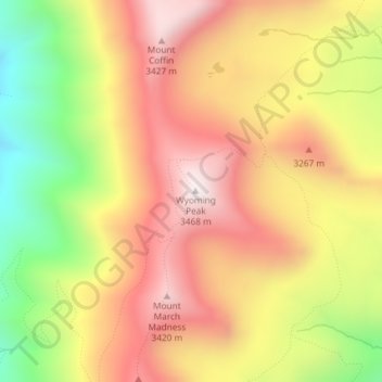 Wyoming Peak topographic map, elevation, terrain