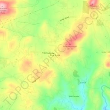 Blue Ridge topographic map, elevation, terrain