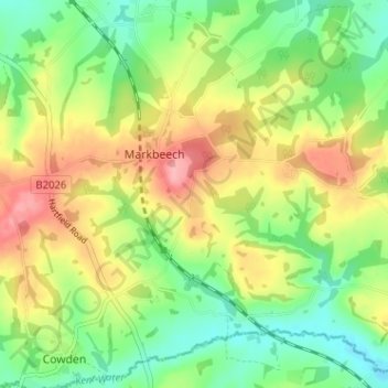 Horseshoe Green topographic map, elevation, terrain