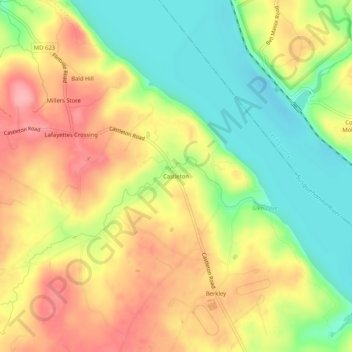 Castleton topographic map, elevation, terrain