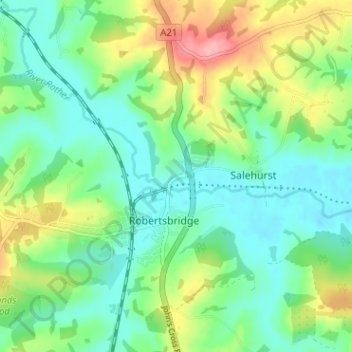 Northbridge Street topographic map, elevation, terrain