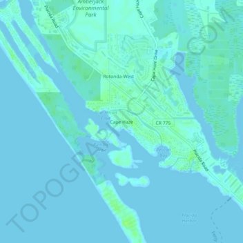 Cape Haze topographic map, elevation, terrain