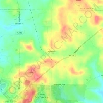 Redmond topographic map, elevation, terrain