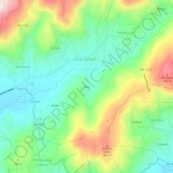 Silva topographic map, elevation, terrain