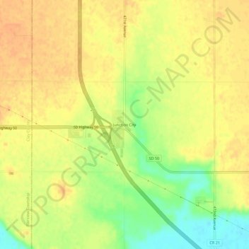 Junction City topographic map, elevation, terrain