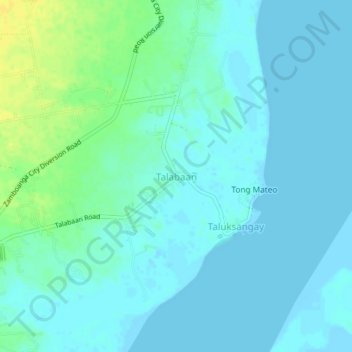 Talabaan topographic map, elevation, terrain