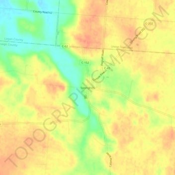 Springhills topographic map, elevation, terrain