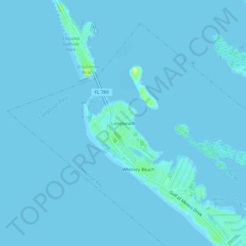 Longbeach topographic map, elevation, terrain