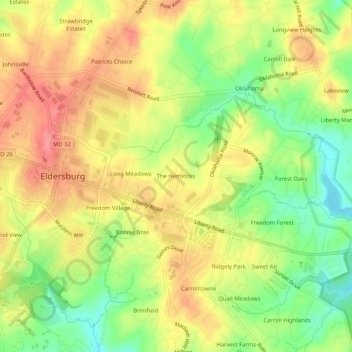 The Hemlocks topographic map, elevation, terrain