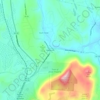 Webatuck topographic map, elevation, terrain