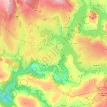 Lo Desert topographic map, elevation, terrain